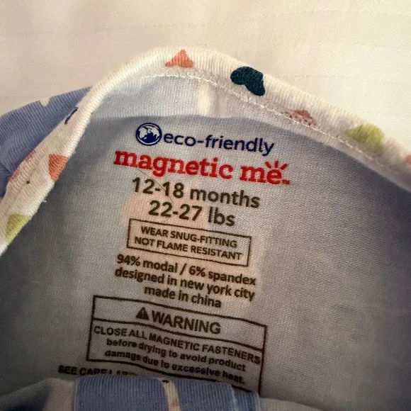 Magnetic Me Blue Footed One-Piece Pajama with Dog & Kitten Print - Picture 2 of 2